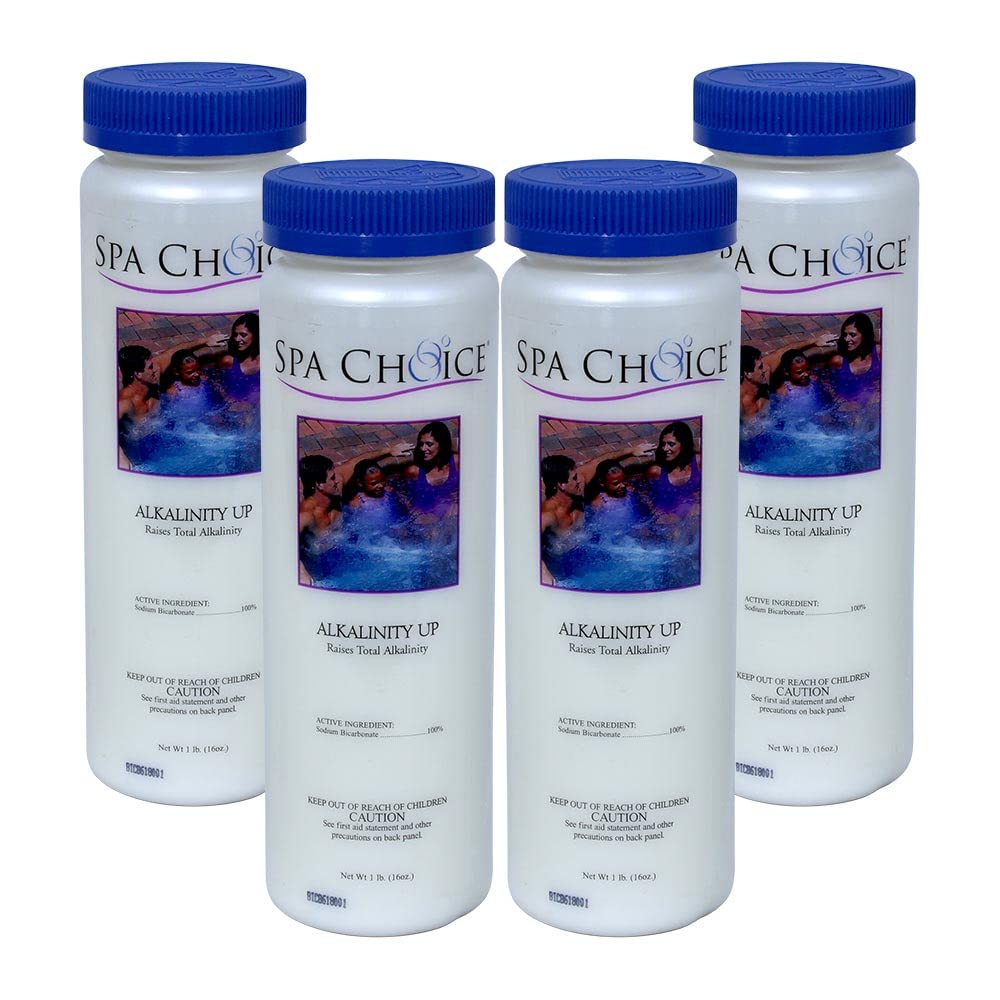 SpaChoice 1-Pound 4-Pack Premium Alkalinity Up, Alkalinity Increaser for Hot Tub, 100% Sodium Bicarbonate, Made in USA