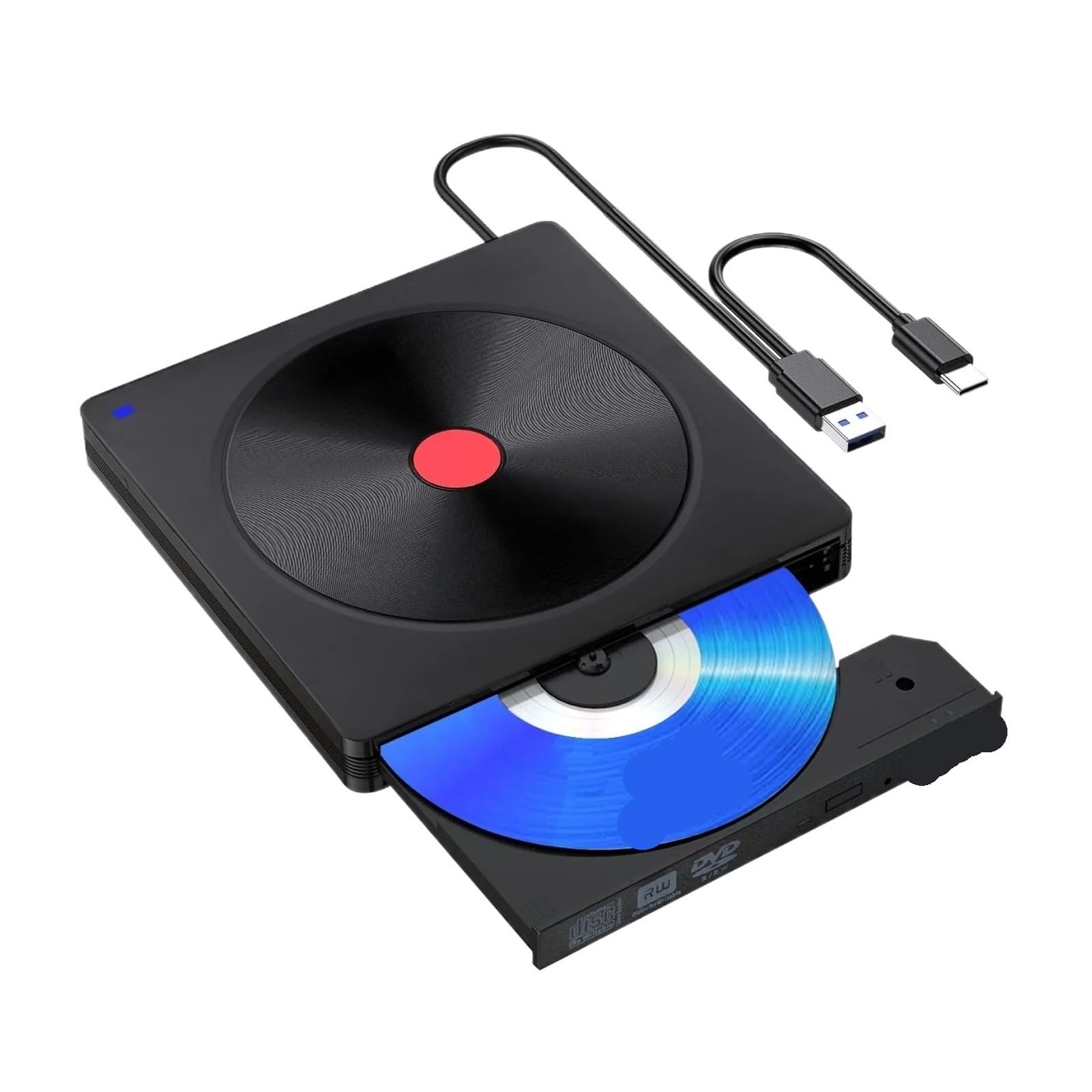 Dcdcd Nero Usb3.0 Type-C Portable External Drive Bd Dvd Cd +/-Rw Burner Reader Lightweight