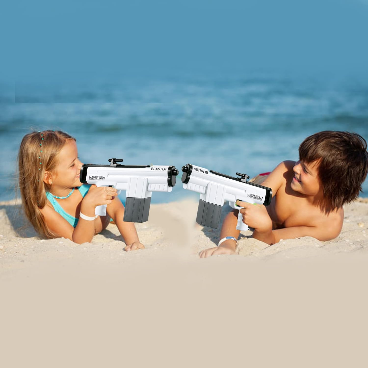 Electric Water Gun, Automatic Water Squirt Guns with 375CC High Capacity for Kid & Adult, Squirt Gun Toys up to 22 FT Range, Water Soaker Gun Toy for Summer Swimming Pool Party Beach Outdoor Activity : Toys & Games