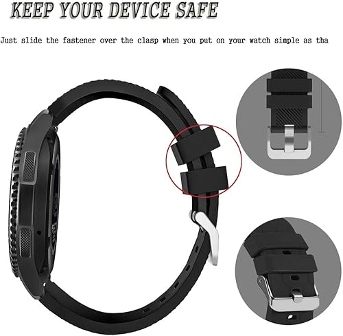 Miniatura 3 de FitTurn Anillos de sujeción compatibles con Fitbit Versa 3Versa 2Fitbit VersaVersa LiteVersa SE, accesorios de repuesto de silicona para reloj,