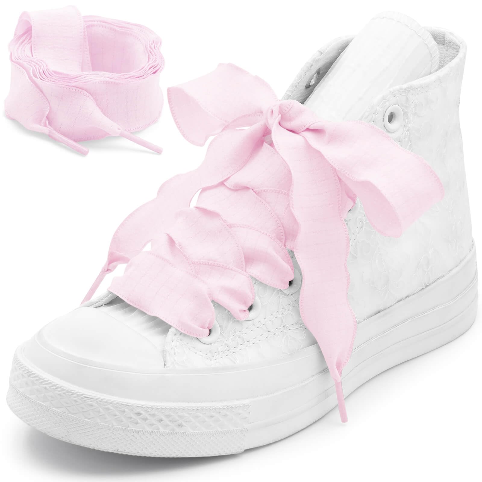 WEGOODZF Fishtail Pleated Shoe Laces: 2 Pairs 2.5 CM Wide Flat Ruffle Shoelaces