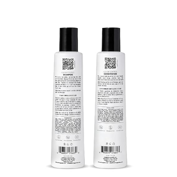 PETER COPPOLA Color Control Sulfate Free Shampoo & Conditioner Duo - For Color Treated Hair - Color Safe Keratin Shampoo & Intensely Hydrating Conditioner (12 Fl Oz)