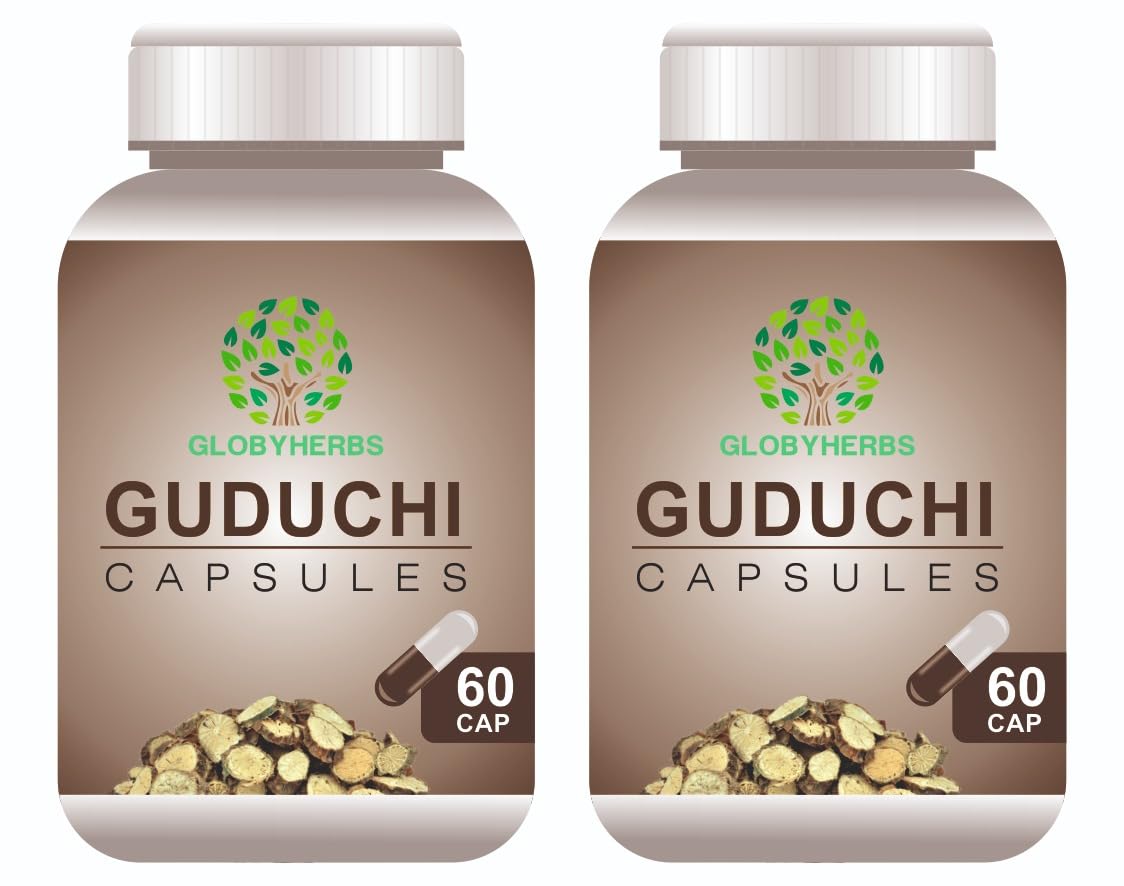 GLOBYHERBSPure Giloy/Guduchi Capsules - 60 Capsules (Pack of 2)