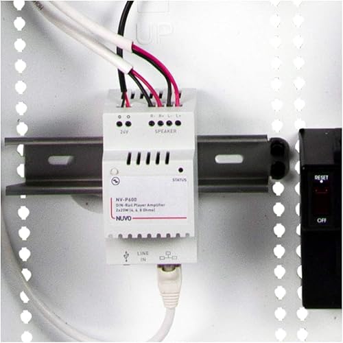 Legrand - Carril DIN de ancho medio OnQ, carcasa estructurada, soporte de montaje con riel DIN soporta hasta 3 reproductores Nuvo P600, níquel,