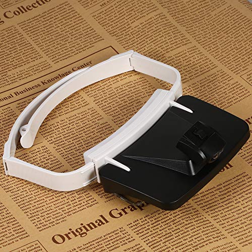 Ajcoflt TH9203 Headband Magnifier Óculos LED Lupa Cabeça Ampliador Lupa Lupa Intercambiável 5 Lentes