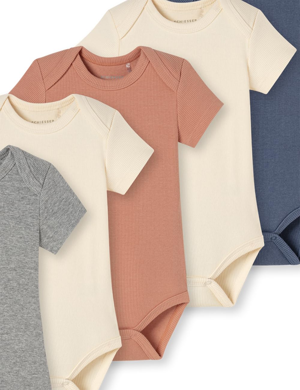 Schiesser Unisex Baby 5er Pack Bodies Kurzarm Doppelripp - Baby Double Rib Baby- & Kleinkind-Strampelanzug (5er Pack)