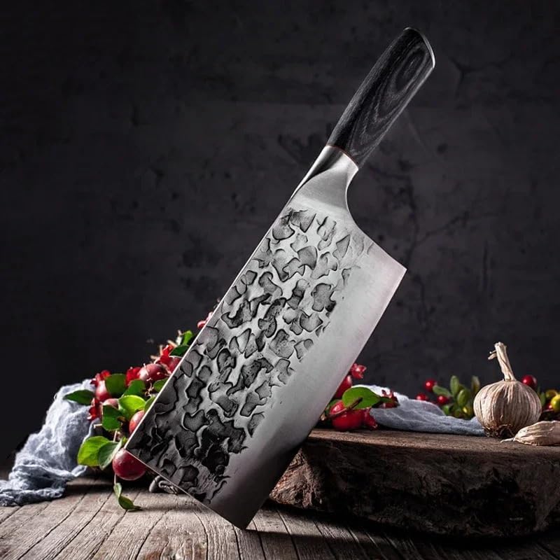 DAXXIN Meat Cleaver,Cleaver Knife, Longquan 9cr18 Kitchen Knives Home Chef Special Forging Sharp Meat Cutting Knife Chopping Dual-use Knives