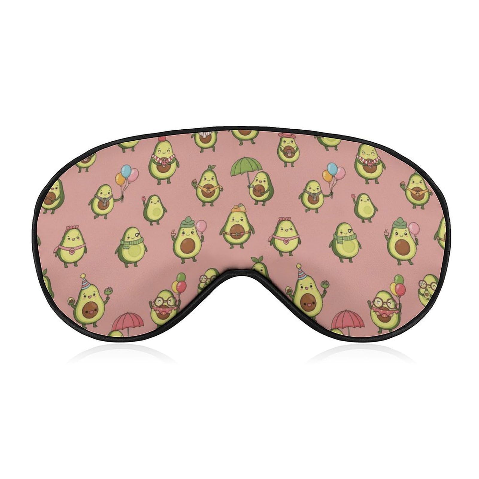 Sleep Mask Blackout Eye Mask for Sleeping Cute Avocado Characters Night Blindfold for Men Women
