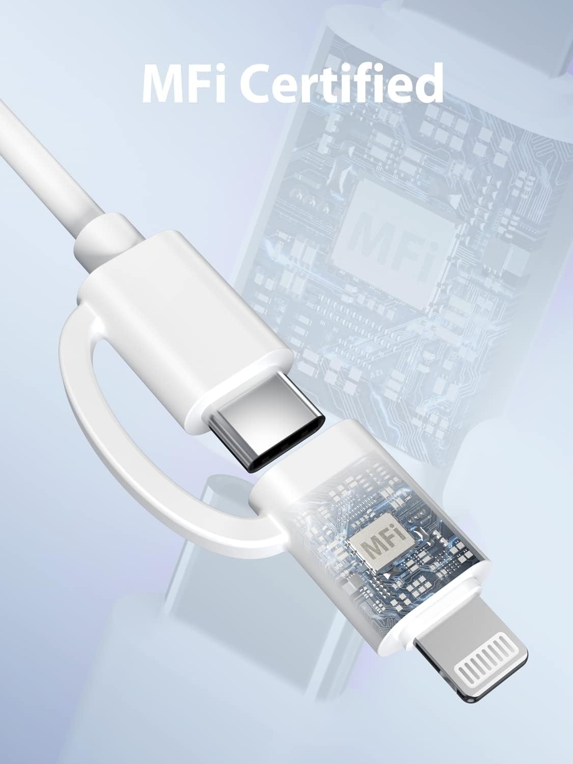 ilikable 2 in 1 Cavo USB C a C/Lightning 2Pezzi 2M MFi iPhone 15 Cavo USB Type-C a C 60W Ricarica Rapida Cavo Type C per iPhone iPad Pro Samsung MacBook and More