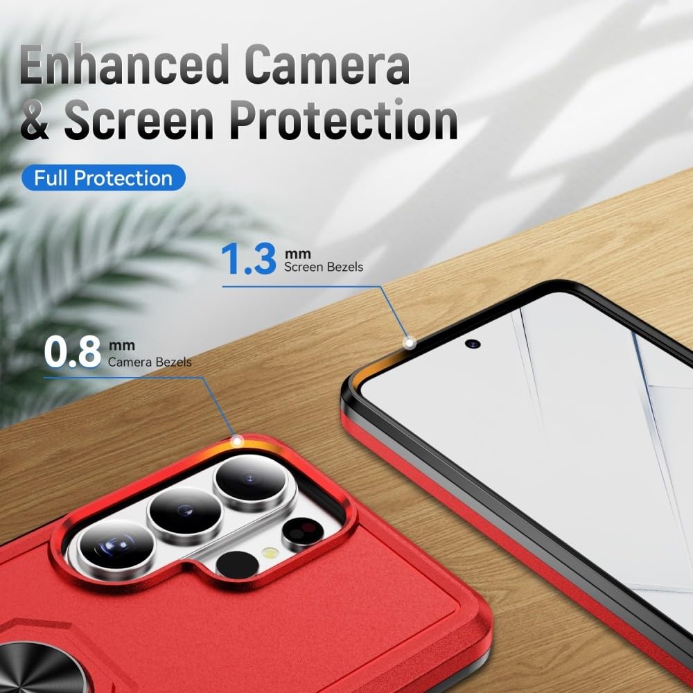 Generic Funda compatible con Samsung Galaxy A71 4G (color: rojo-rosa intenso), funda con soporte de anillo a prueba de golpes