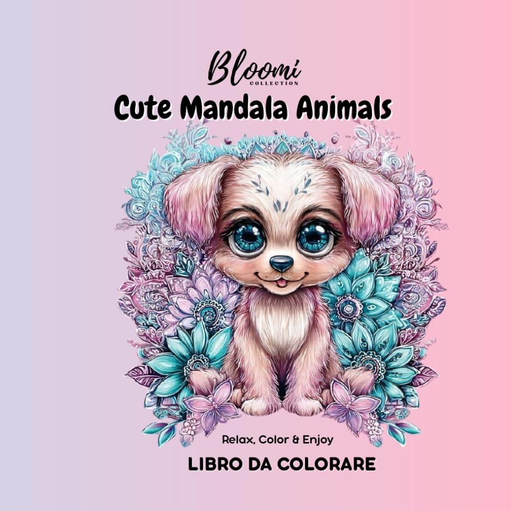 Libro da colorare - Cute Mandala Animals: Mandala Coloring Book per Bambini, Ragazzi e Adulti – Relax, Color & Enjoy (Kawaii Mandala Coloring Book)