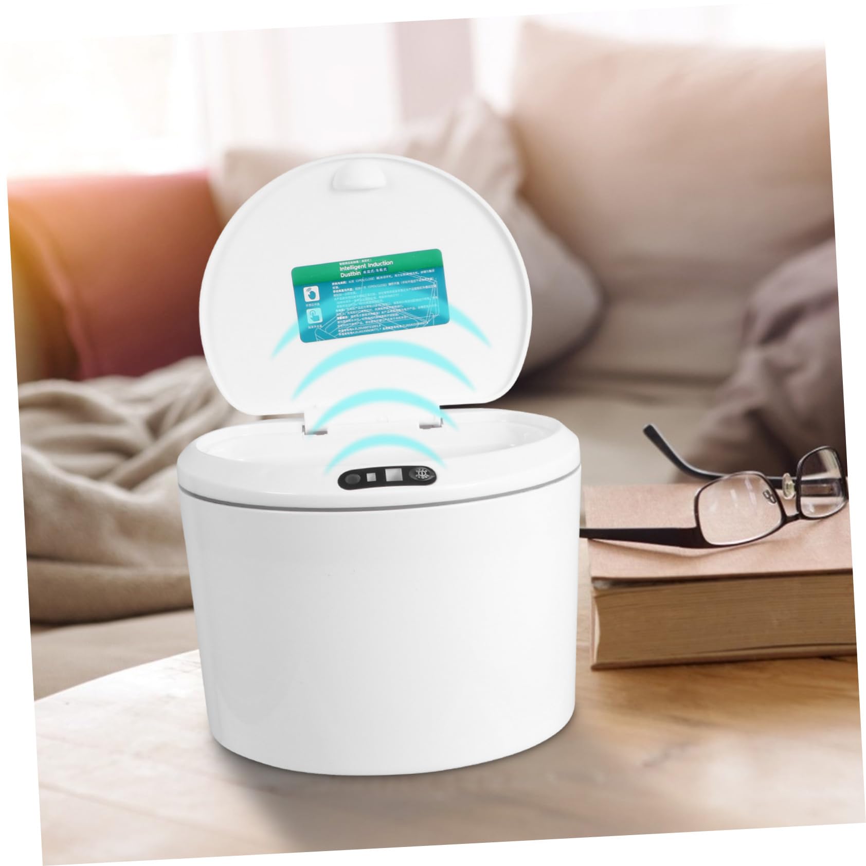 Ipetboom Automatik Auto Mülleimer aus Kunststoff mit Infrarotsensor Weiß | Reise und Fahrzeugmontage, Elektrische Deckelöffnung, Touchlose Bedienung, Multifunktionale Nutzung