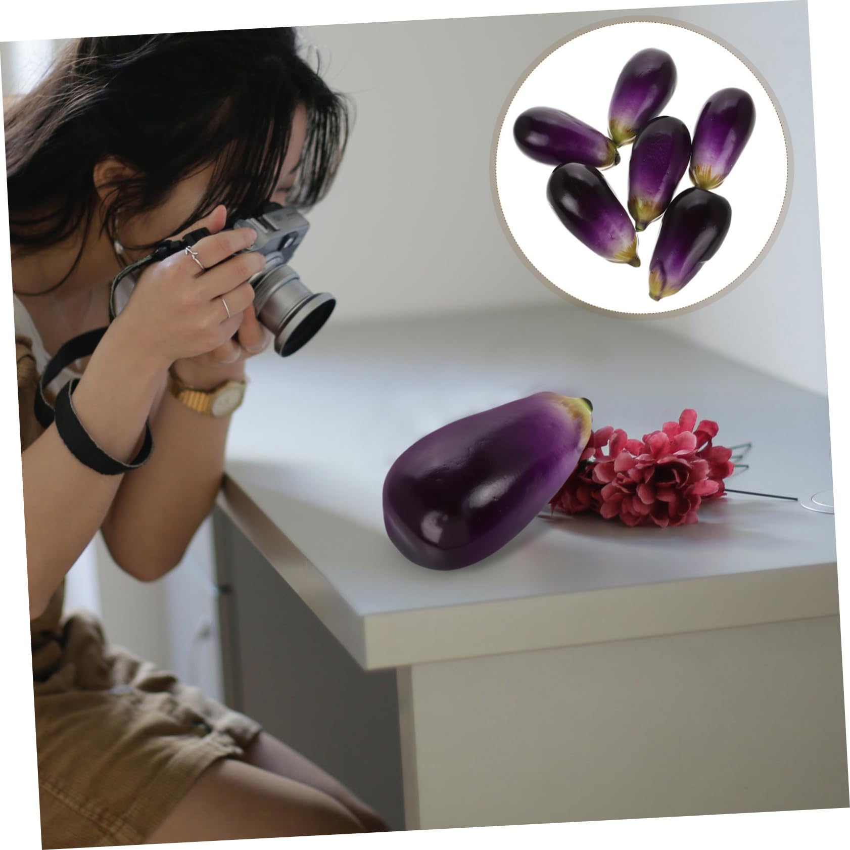 MAGICLULU 3 Sätze Simulierte Auberginen Gemüse Dekoration Simuliertes Gemüse Simulation Kleines Kunst Gefälschtes Modell Realistische Auberginen 6 Stücke * 3