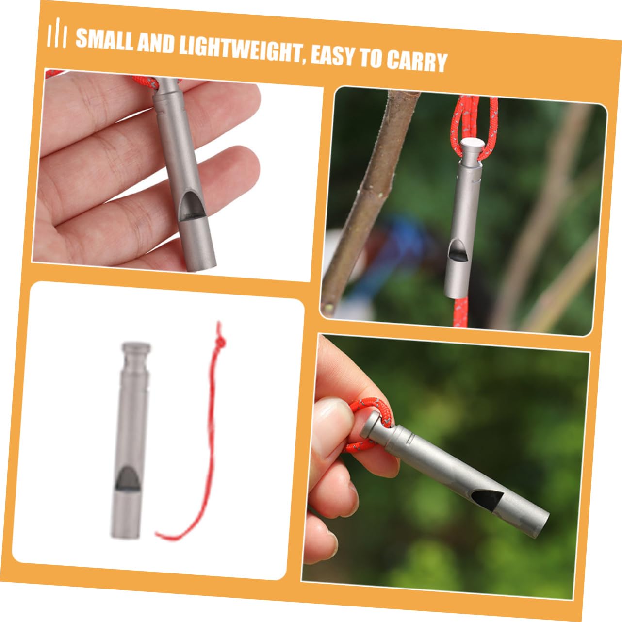 UPKOCH Titanpfeife Pfeifen Mit Lanyard Notfall Pfeifen Wandern Party Sportpfeife Mit Lanyard Sport & Freizeit Notpfeife Tragbare Campingpfeife Wanderzubehör Silver