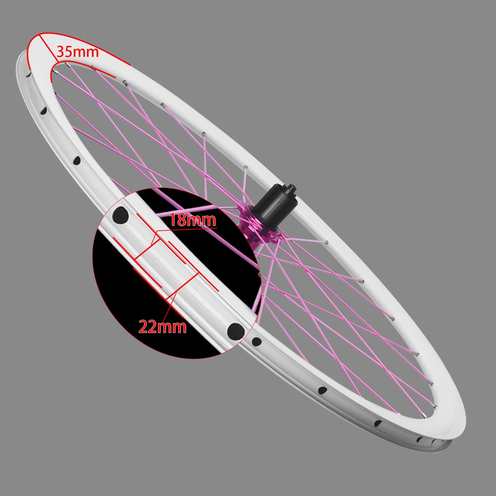 Zestaw kół z hamulcem tarczowym 700c rower szosowy 35 mm obręcz ze stopu aluminium 100/135 mm QR pieczona farba biała