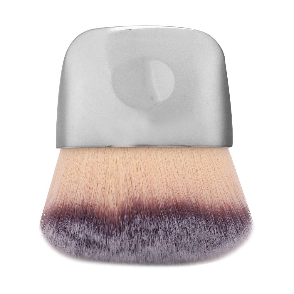 Sunicon Makeup Brush, Travel Face Blush Brush Face Powder Brush Portable Powder Foundation Sunscreen Brush Fluffy Foundation Brush for Makeup Beginners Use Professional Makeup Artist(Silver)