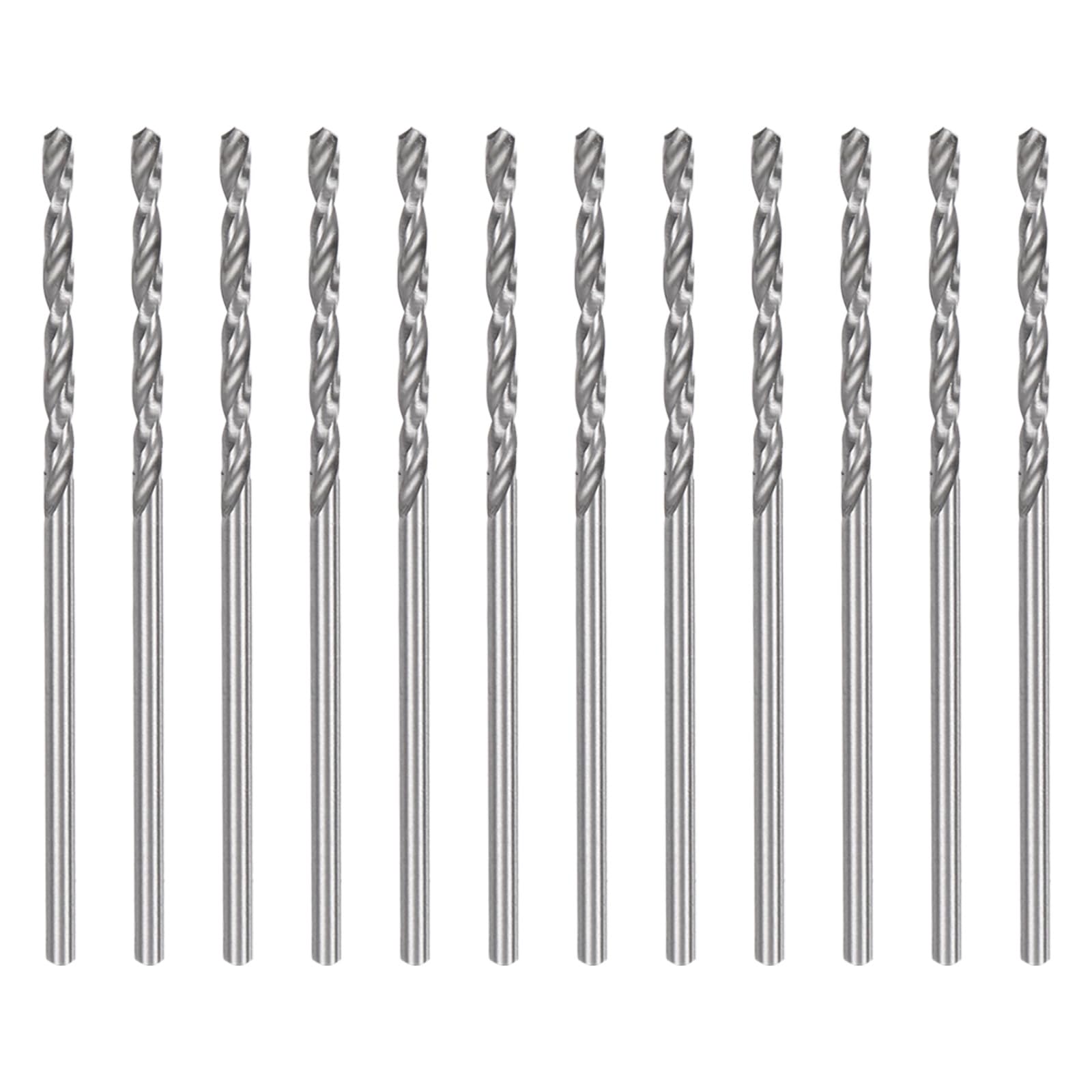HARFINGTON 12pcs Micro Jobber Twist Drill Bits #52 1.6mm / 0.063" High Speed Steel HSS Mini Drilling Bit Tool for Stainless Steel Aluminum Wood Plastic