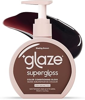 Supergloss Color Conditioning Gloss With Dispensing Pump – Hydrating Semi-Permanent Color Hair Gloss & Shine Boost – For Natural Medium to Dark Brown Hair – 6.4 Fl Oz - Blazing Brown