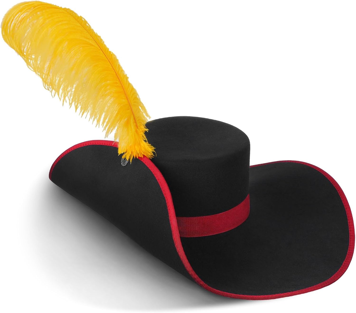 Cavalier Hat Puss Cosplay Cat Boots Costume Hat for Adult, Halloween Hats with Feather for Men/Women