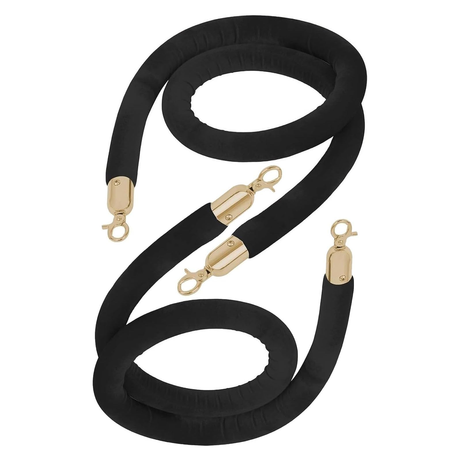 Ghkryd Black B Barrier Rope, Velvet Crowd Control Rope With Clasps, For Queue Divider(,3.3Ft/100Cm)