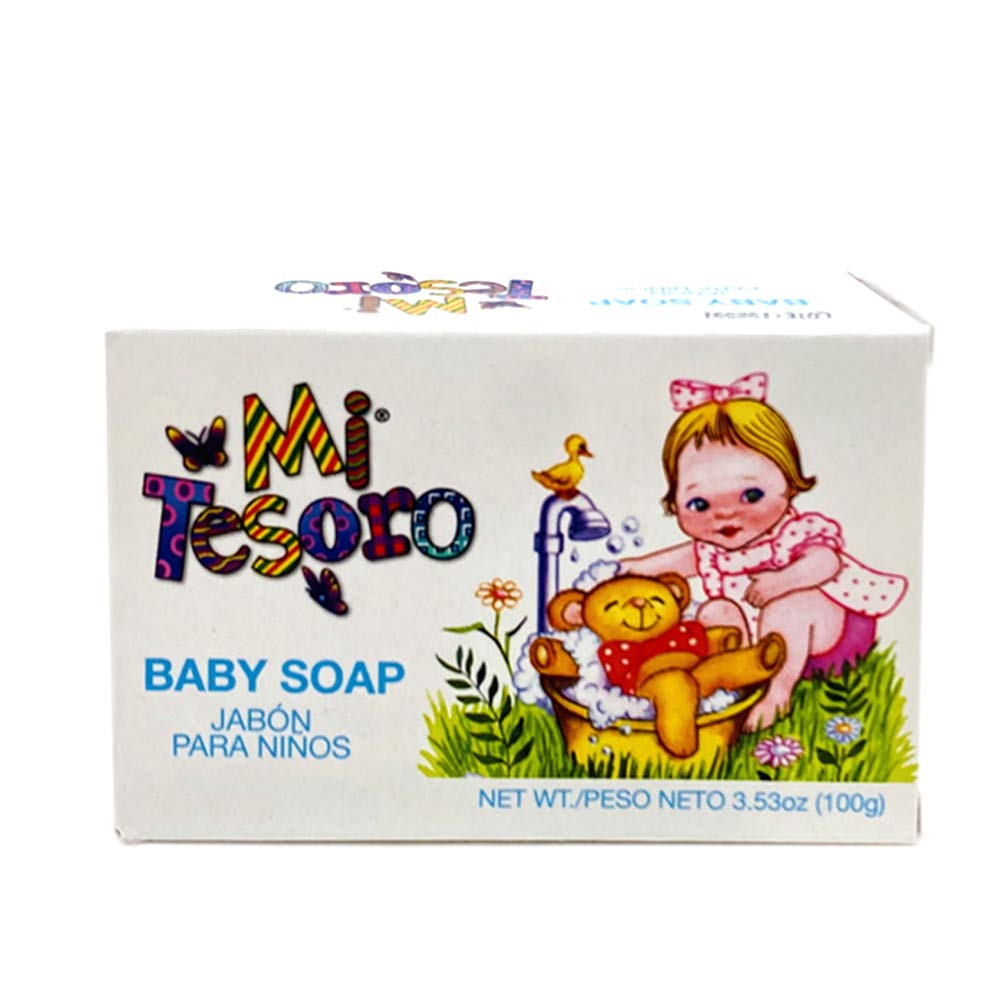 Mi Tesoro Baby Soap. For Sensitive Skin. Fresh Scented, Soft Feeling. Sulfate Free and Hypoallergenic. 3 Oz. Pack of 2