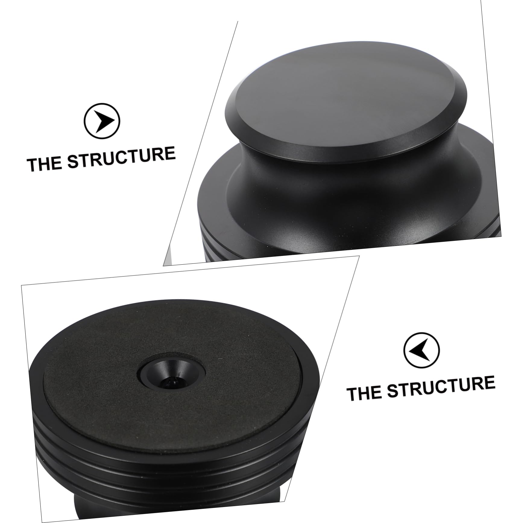 Stabilizzatore per Giradischi in Alluminio Nero 400g per Vinili Funzione Anti-vibrazione e Miglioramento Qualità Audio per Dischi in Vinile