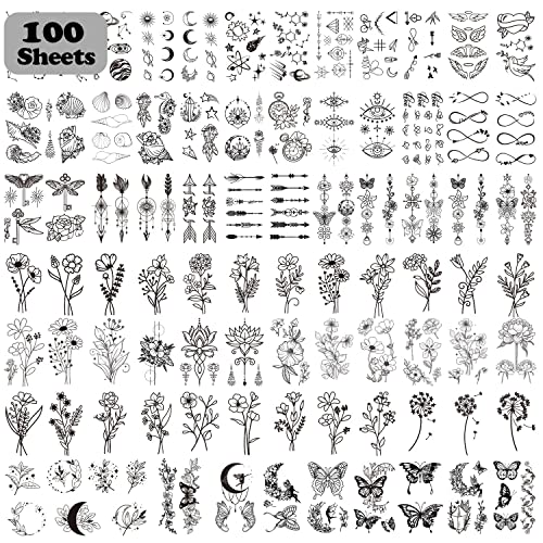 LEADTEAM 100 Blätter Fake Tattoos, Temporäre Tattoos Klebetattoos Erwachsene 3D Wasserdicht Tattoo, Mädchen Arm Tattoo Aufkleber Tatoos Aufkleben Frauen LEADTEAM 100 Blätter Fake Tattoos, Temporäre Tattoos Klebetattoos Erwachsene 3D Wasserdicht Tattoo, Mädchen Arm Tattoo Aufkleber Tatoos Aufkleben Frauen