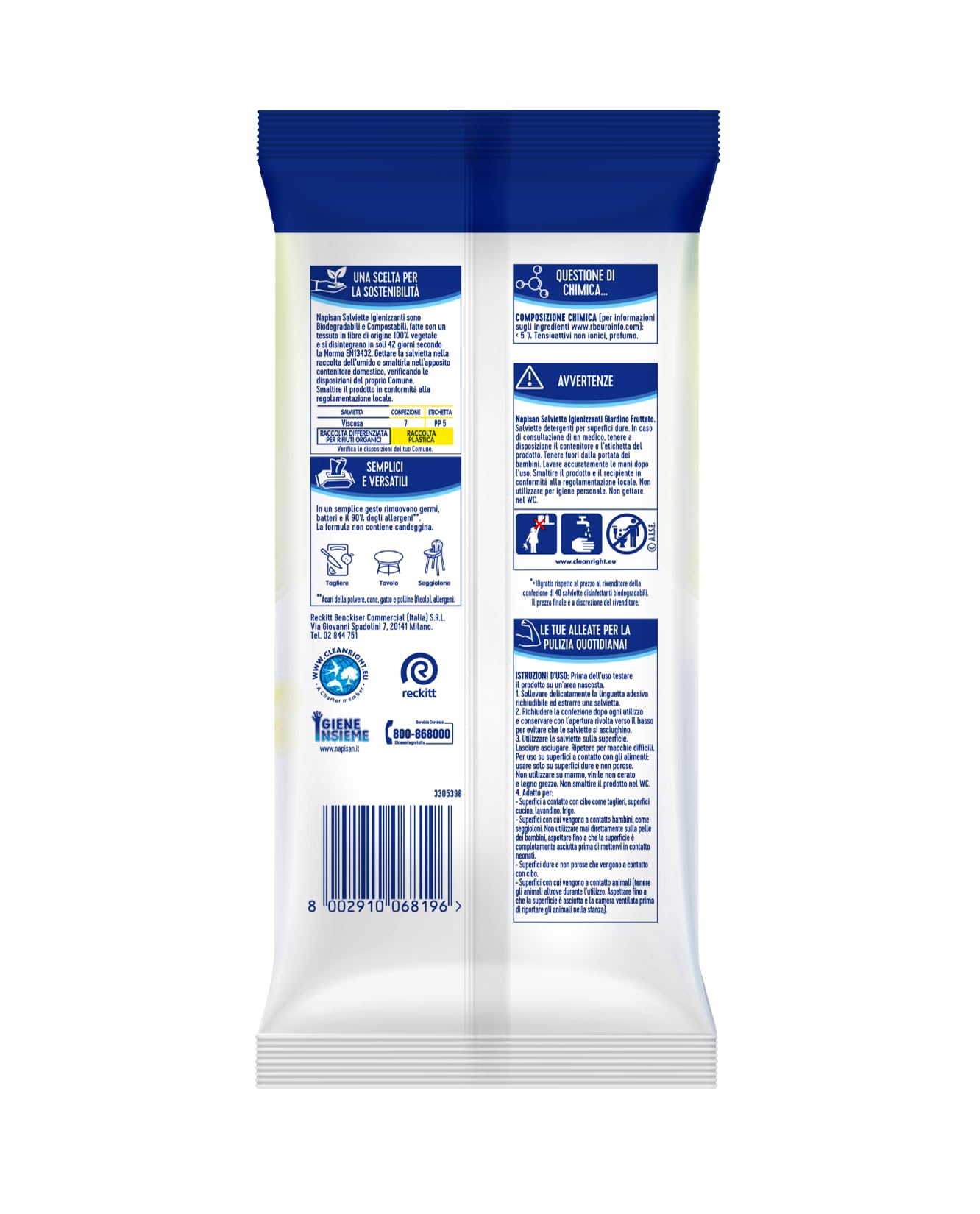 Napisan Multi-Surface Sanitizing Wipes - Fruity Garden