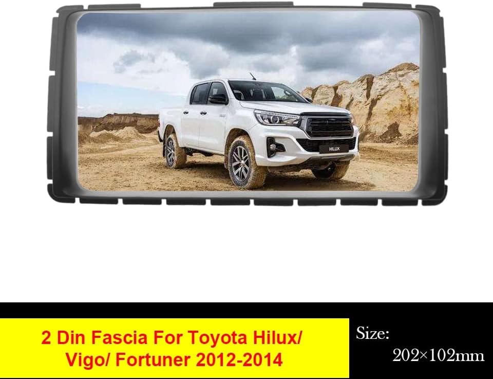 Miniatura 6 de PREETH 2 Din Car Audio Radio Frame Fascia Fit for Toyta Hilux Vigo Fortuner 2012-2014 DVD Stereo Panel Plate Mount Dash Installation Bezel Radio Kit