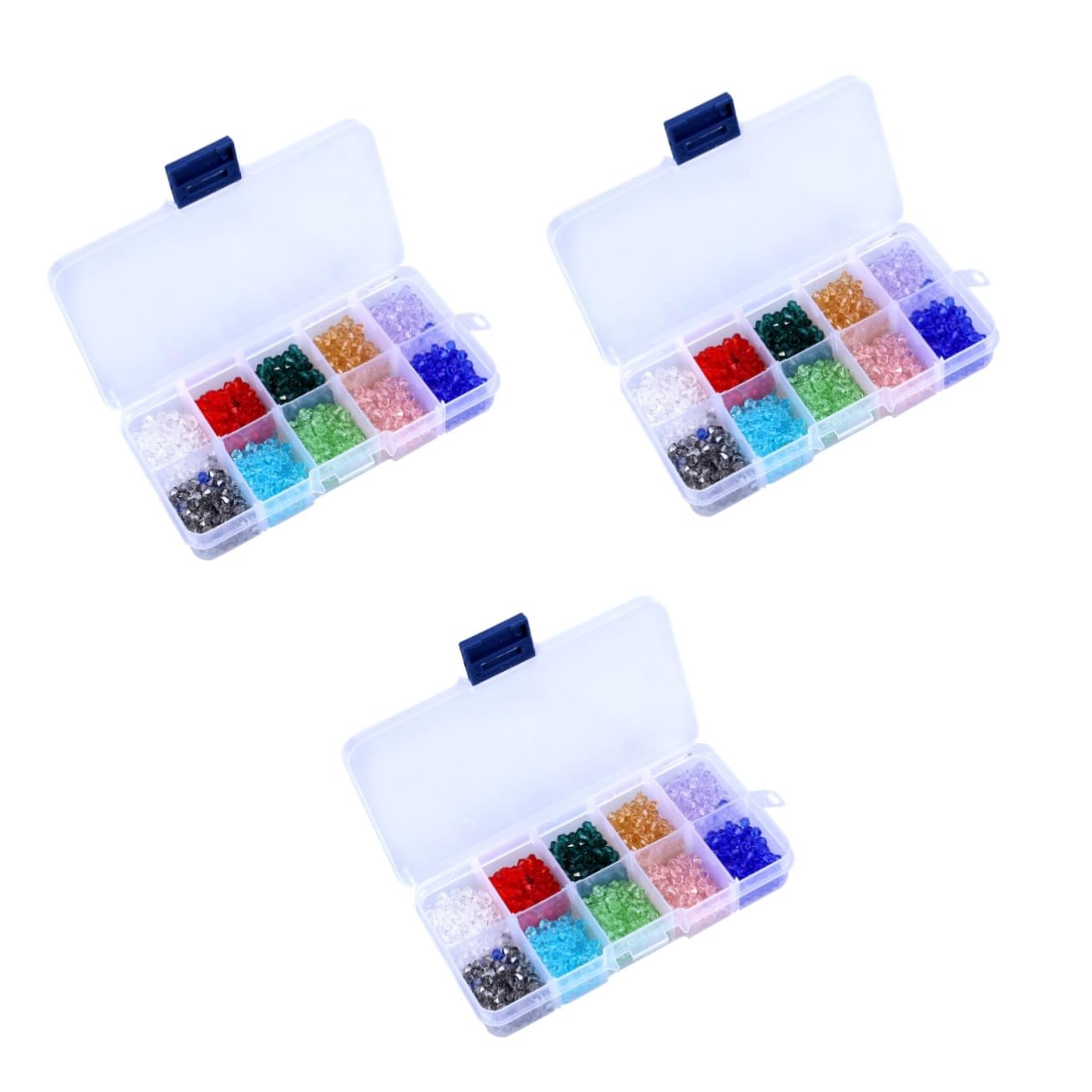 TEHAUX 3000stücke Farben Rhombus Glasperlen Mit Aufbewahrungsbox Für Schmuckherstellung Bastelbedarf Für Armbänder Und Halsketten