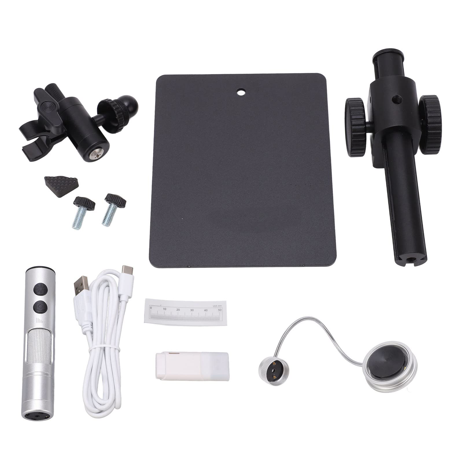 Juego de Microscopio Digital, Kit de Cámara de Microscopio ABS de Aleación de Aluminio con 12MP 3840x3104, Zoom de 750x, Luz LED de Campo Oscuro, Tipo C para Probar Técnicos de Estaciones