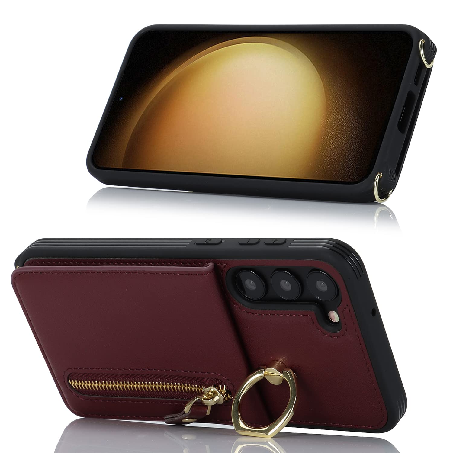 Amazon.co.jp: S23 galaxy ケース ショルダー 手帳型 上下開 リング 
