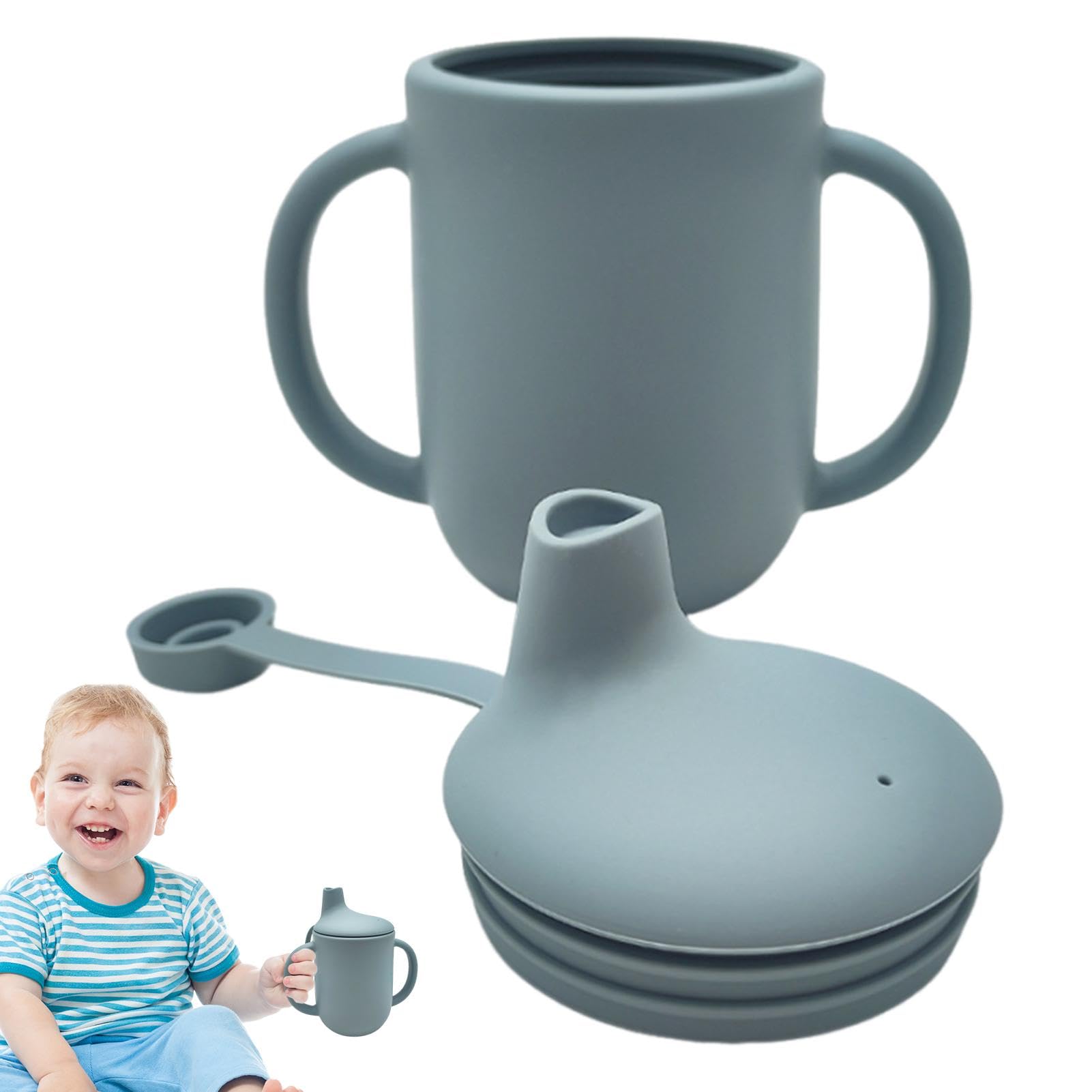 Tazza Con Beccuccio Per Bambini - Leggera, Sicura E Colorata Con Manici - Foto 3