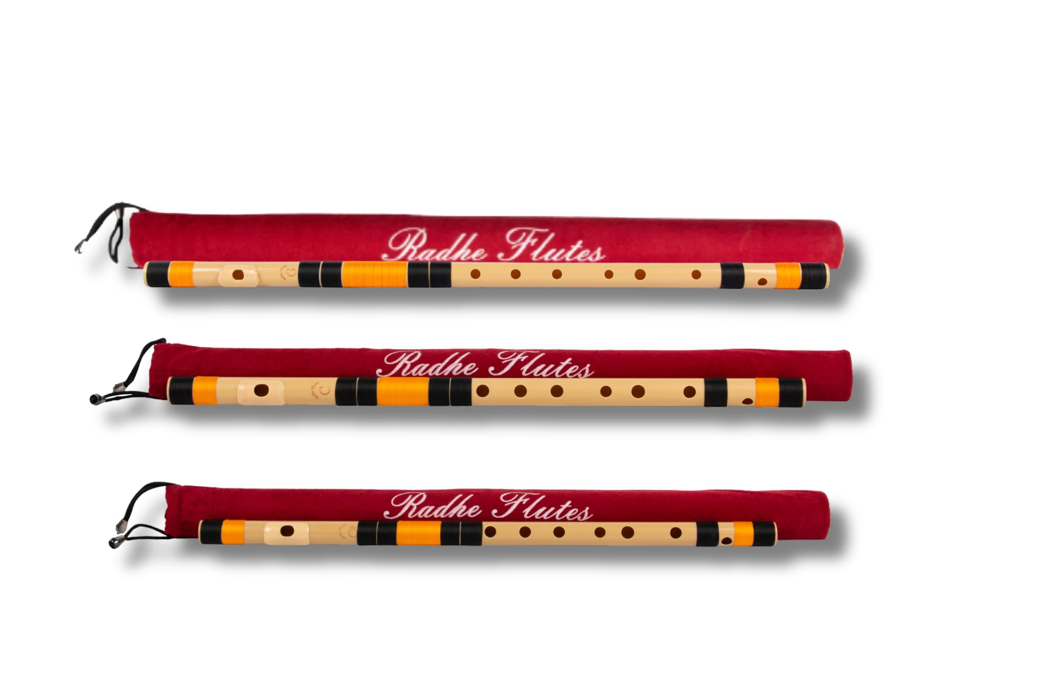 Radhe Flutes | COMBO PACK | PVC Fiber Bansuri | G Natural, C Natural & C Sharp | Right Handed | Beige Flute With Black & Orange Threads | Hand Crafted by Tej Sharma-image-33