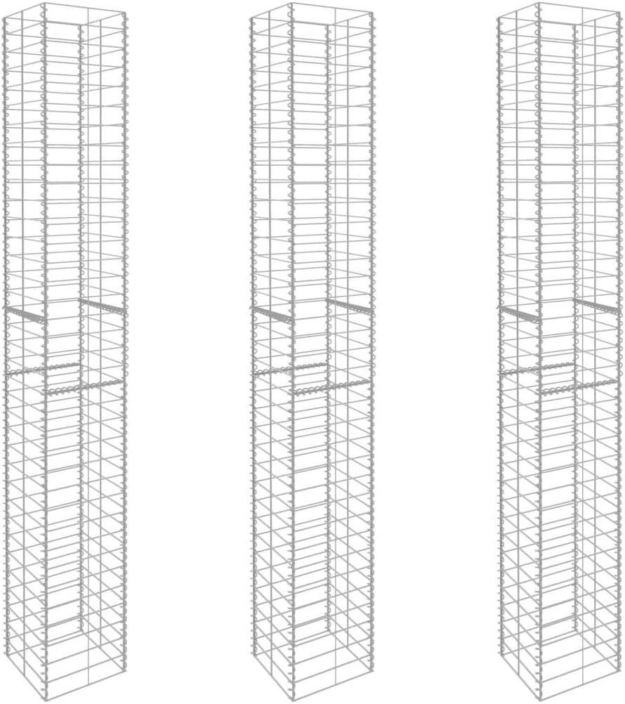 Buy Festnight 3 Piece Gabion Basket Set Mesh Wall Panel Galvanized