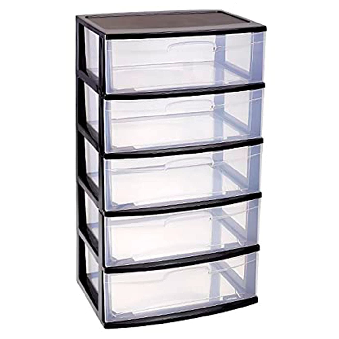 Plastic Forte Cajonera Nilo 5 Cajones de Plástico en Color Negro 100 x 56 x 39.5 cm