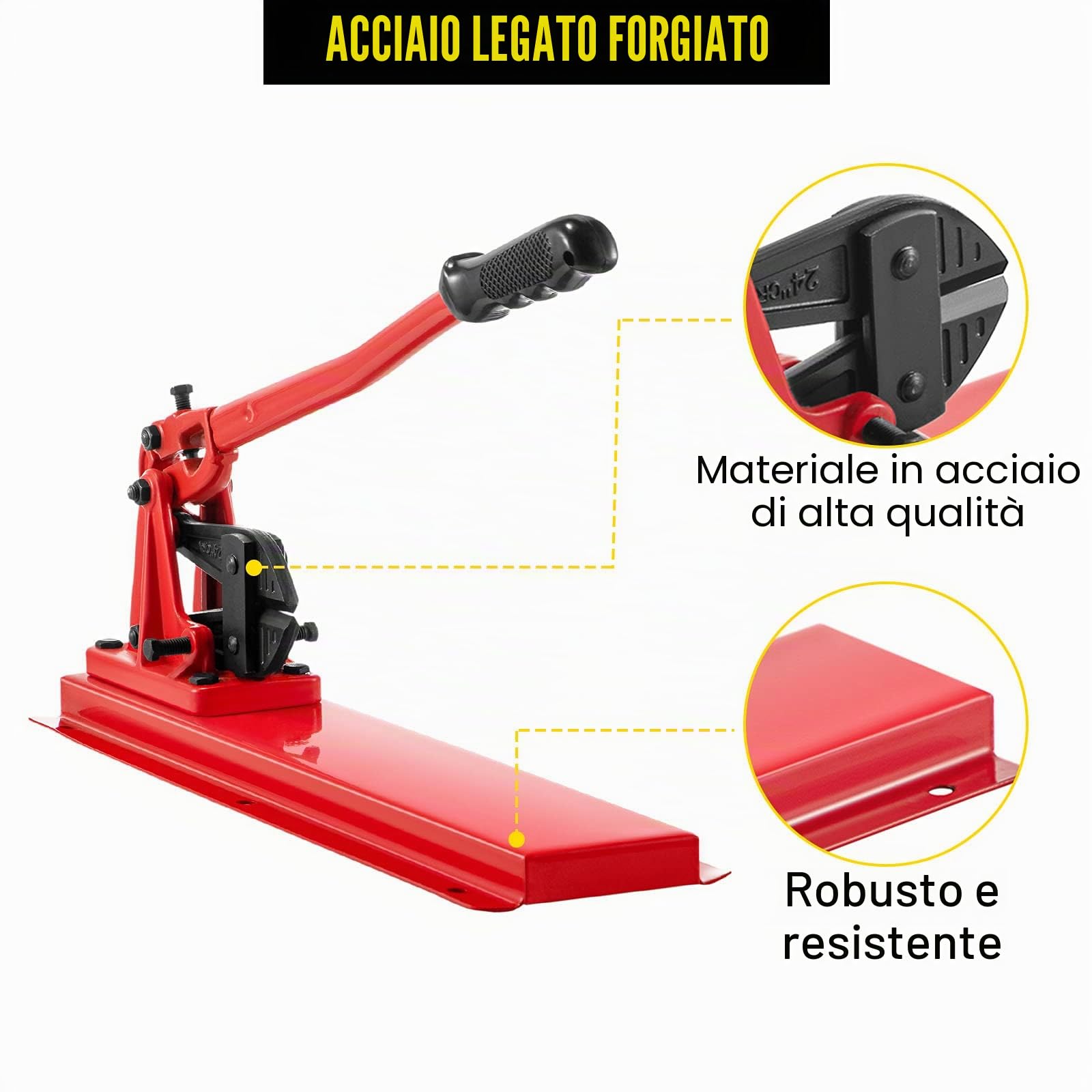 VEVOR Utensile da tavolo da 24 pollici, pinza crimpatrice con pinza per cavi, testa crimpatrice da tavolo 1/16-3/16 pollici in acciaio legato per funi metalliche da 1/2 pollici