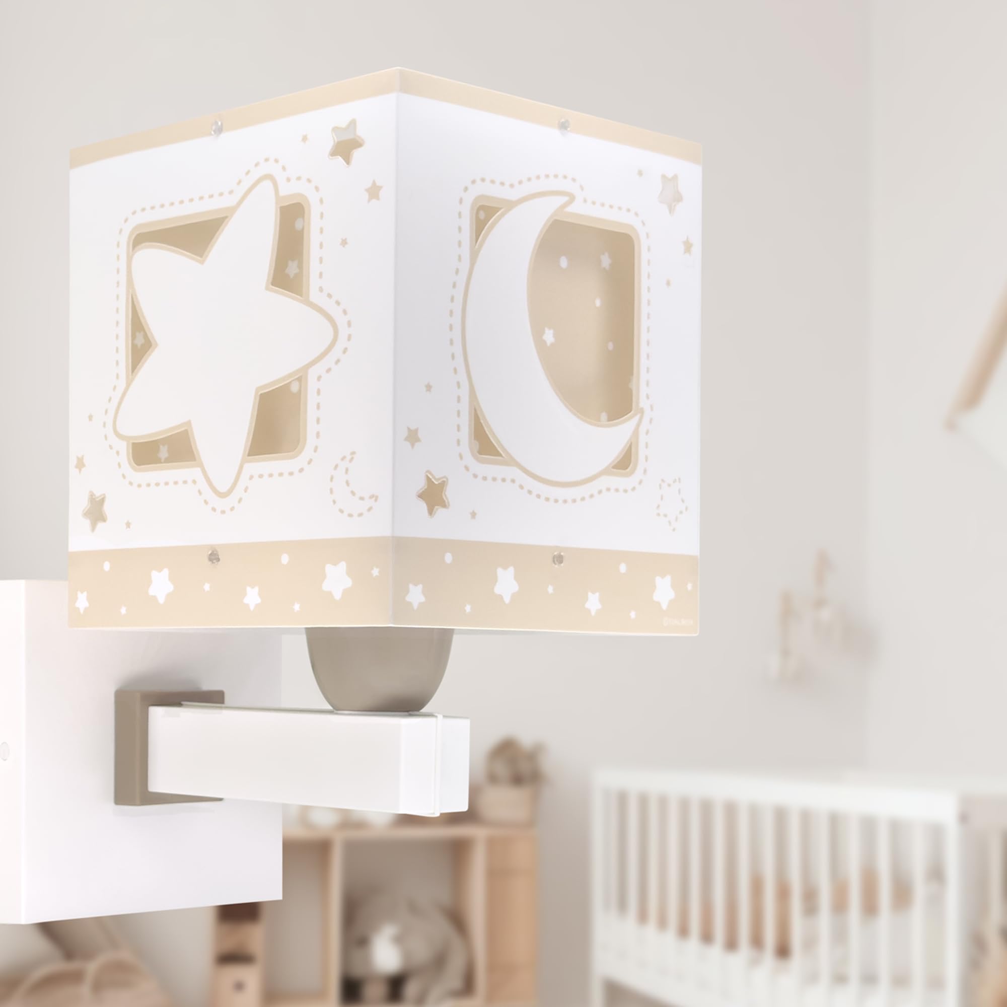 Dalber Applique murale enfant Moonlight lune et étoiles Beige, 63239B, E27