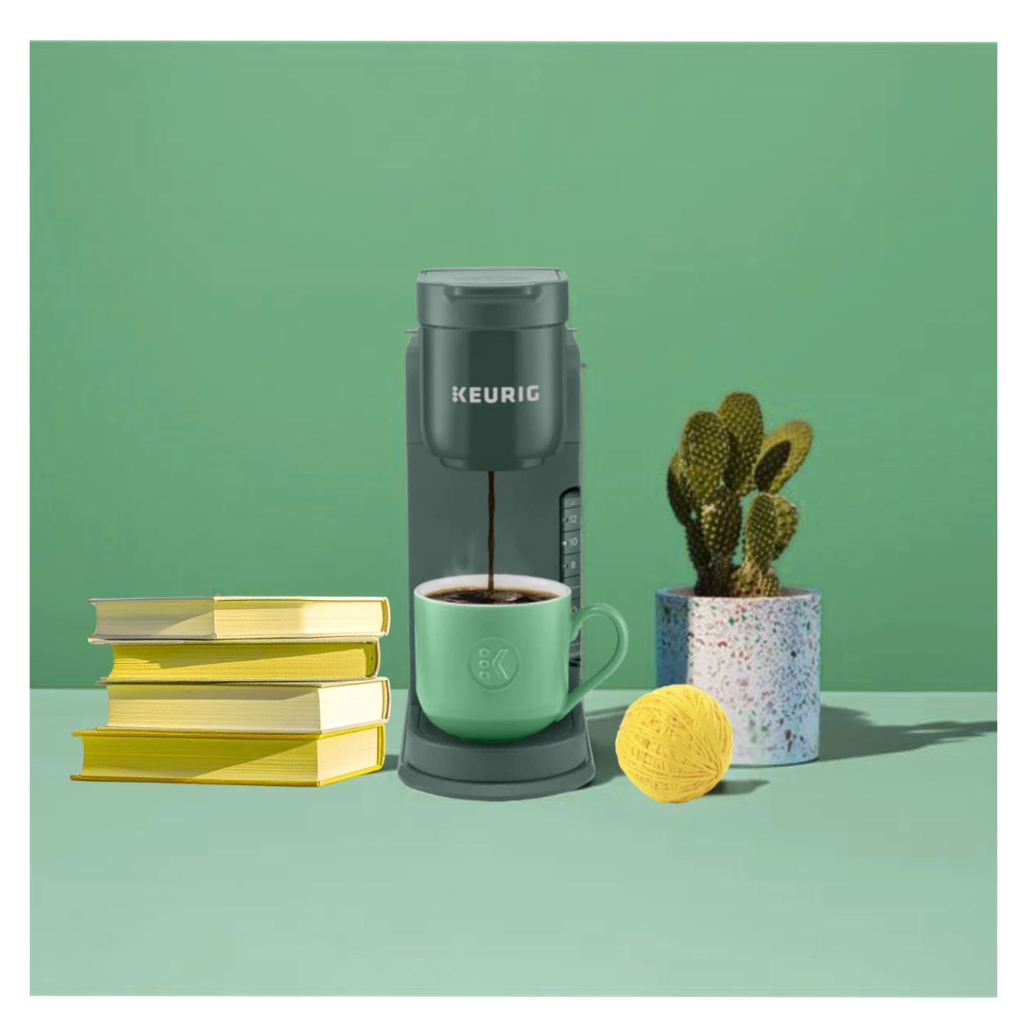 Keurig K-Express Single Serve K-Cup Pod Coffee Maker, 3 Brew Sizes, Strong Button Feature, 42oz Removable Reservoir, Evergreen