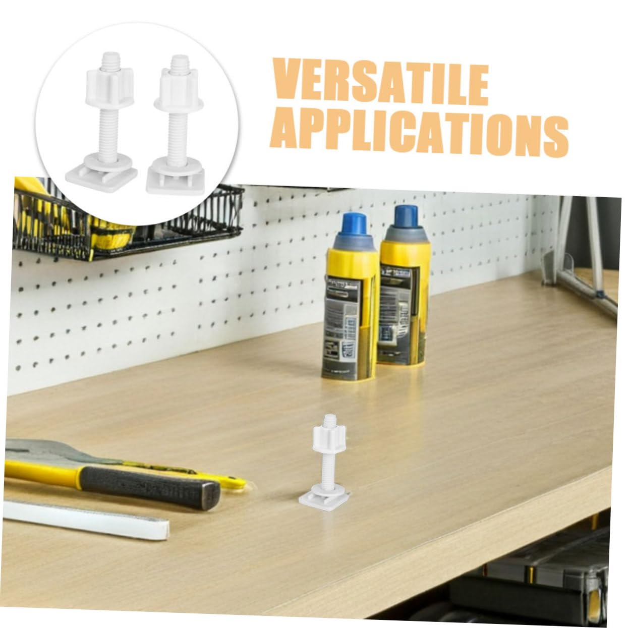 POPETPOP Kit Viti di Fissaggio Sedile Wc 2 Pezzi in Abs Bianco Bulloni Anti-allentamento per Montaggio Facile Sedili Wc in Bagno e Casa