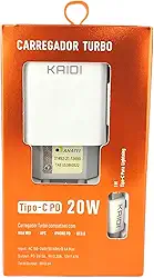 Carregador Rápido Tipo C para Iphone Kaidi KD108A 20W