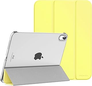 MoKo iPad 10th Generation Case 2022, Slim Stand Hard PC Translucent Back Shell Smart Cover Case for iPad 10th Gen 10.9 inch 2022, Support Touch ID, Auto Wake/Sleep,Light Yellow