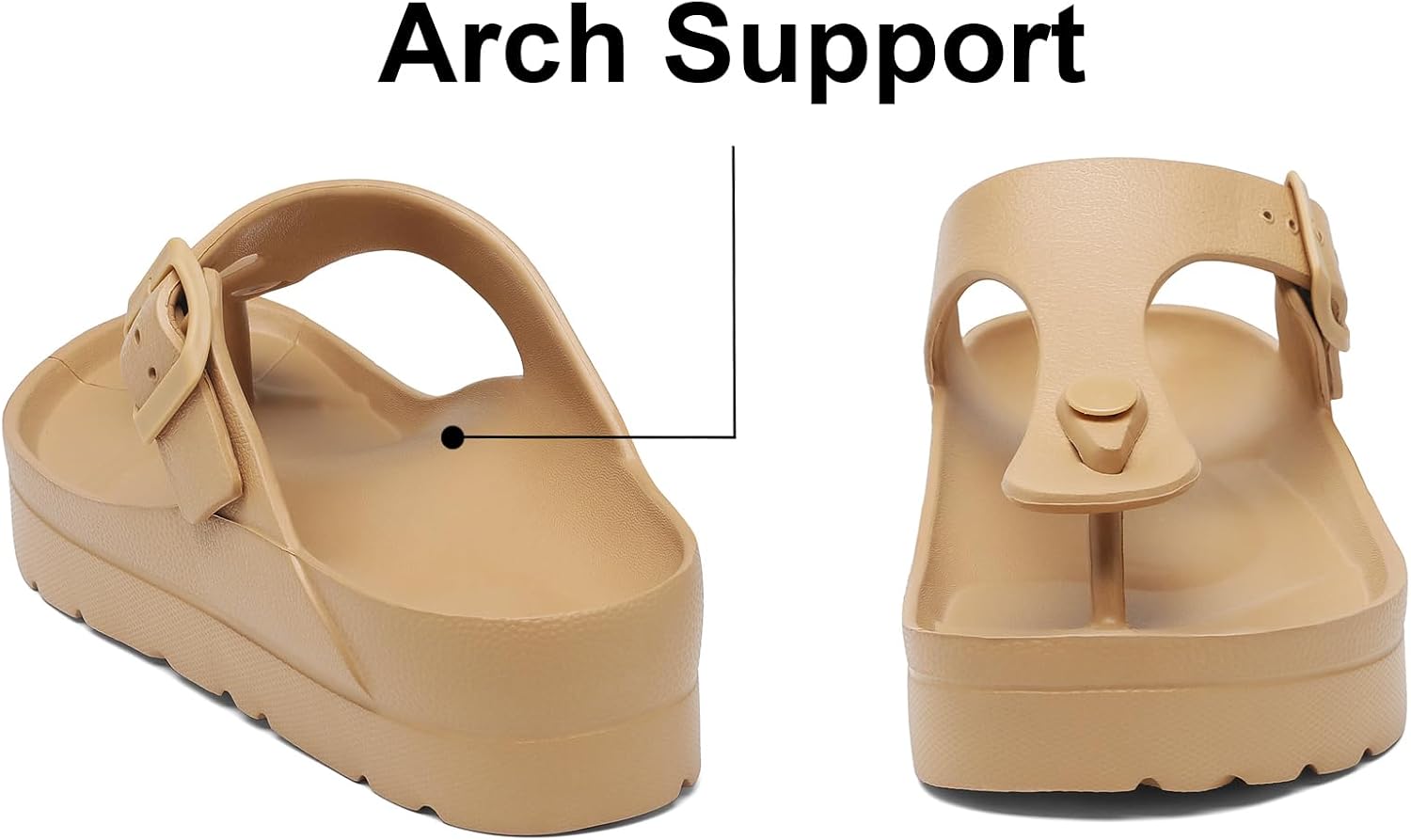 TIKVAW Women's Platform & Wedge Sandals with Arch Support Adjustable Buckle image 2