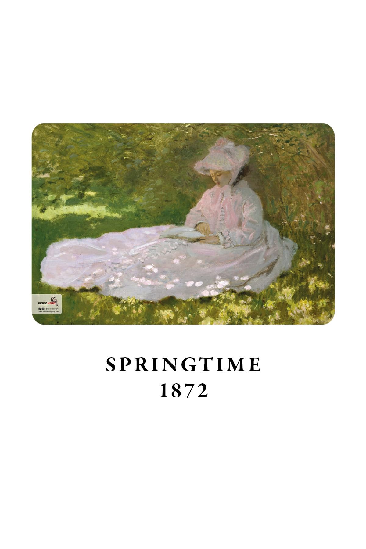 Retronote Seria impresjonizmu - A6, Claude Monet zestaw 4 szt., bez podszewki, łącznie 192 strony, 48 stron każda, szwy druciane, elastyczna okładka, owalna krawędź, tekstura płótna, 60 g, kolor żółty