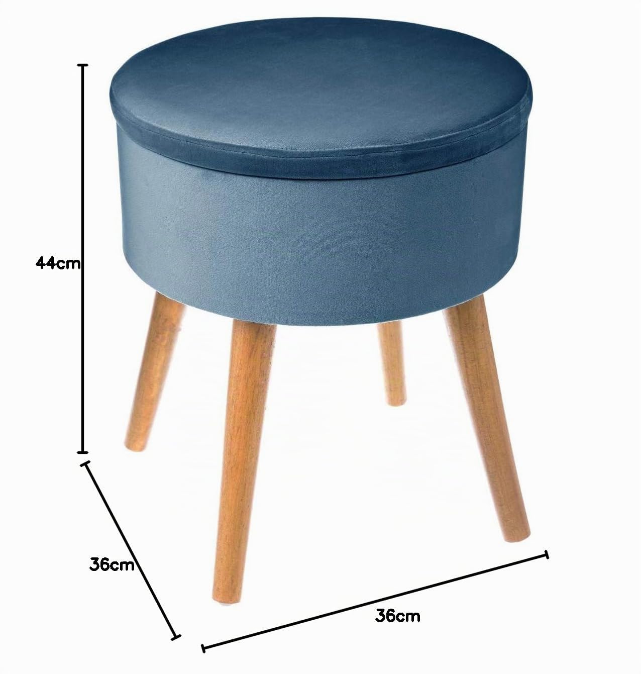 ATMOSPHERA CREATEUR D'INTERIEUR Tabouret avec Coffre en Velours Bleu foncé Trend