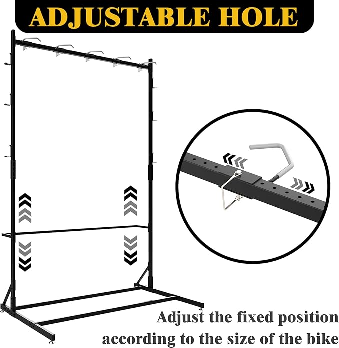 Soporte para bicicletas de pared para 5 bicicletas, 52 pulgadas de acero miniatura 2