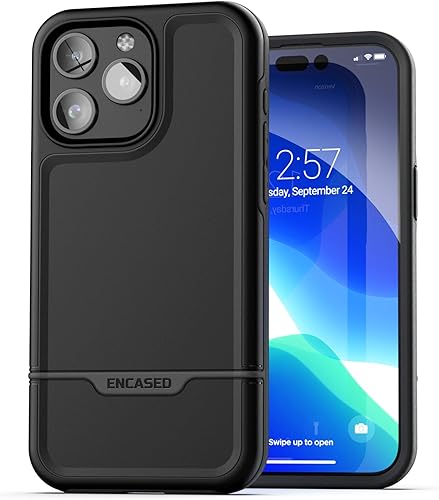 Miniatura 9 de Encased Rebel Armor - Funda protectora resistente diseñada para iPhone 15 Pro, color negro