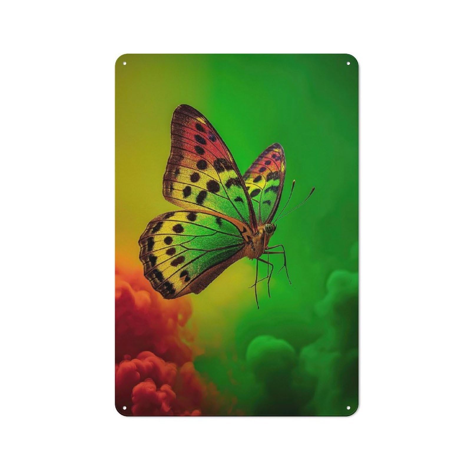 Junmoney Rasta Butterfly Metal Plaque 30X20cm With For Garage Wall, Retro Decor, For Garage Decor Collectors Refreshing A Room In Autumn