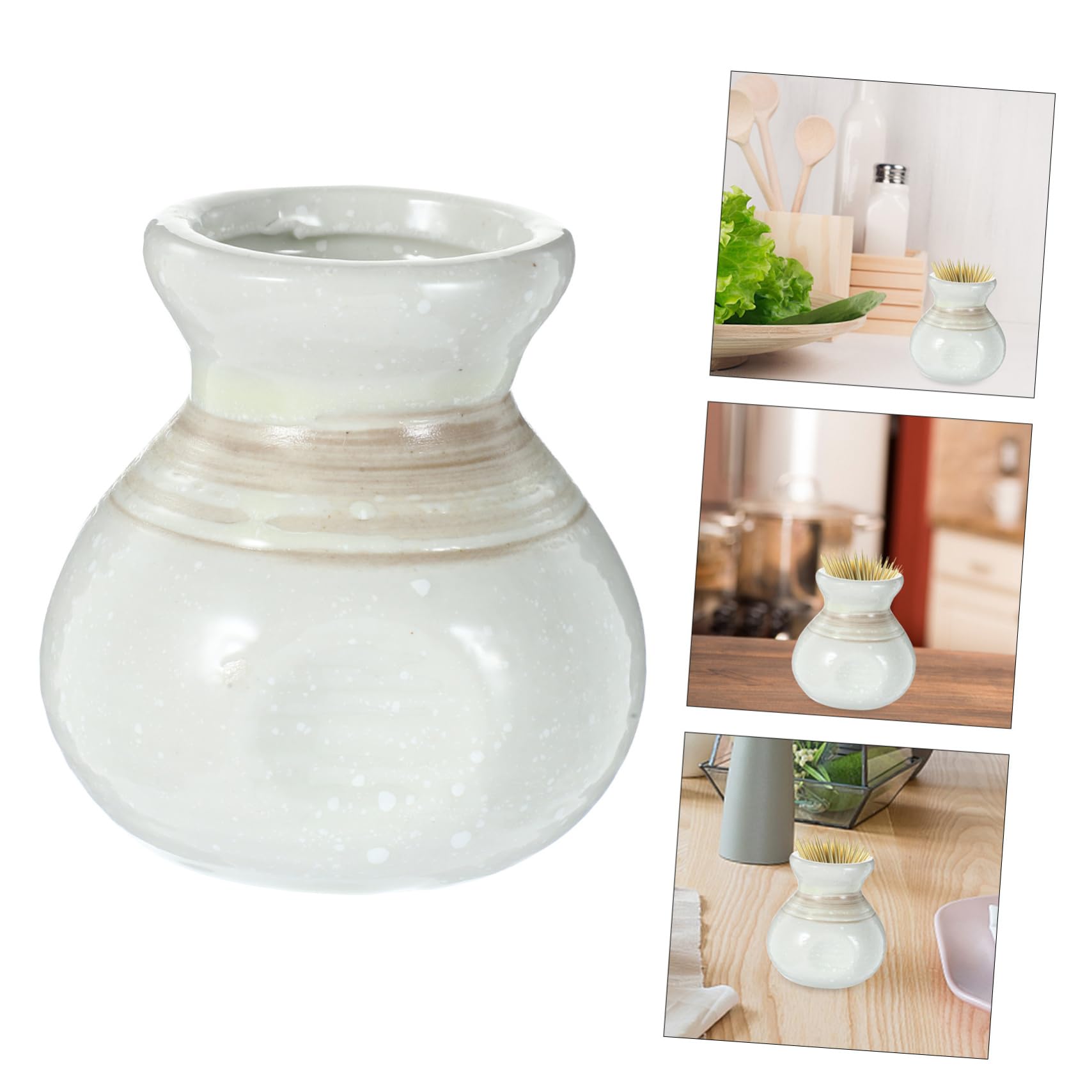 VINTORKY Box Ceramic Toothpick Jar Toothpicks Holder Dispenser Automatic Decor Toothpick Organizer Toothpick Container Home Toothpick Jar Toothpick Case Ktv Toothpick Jar Ceramics