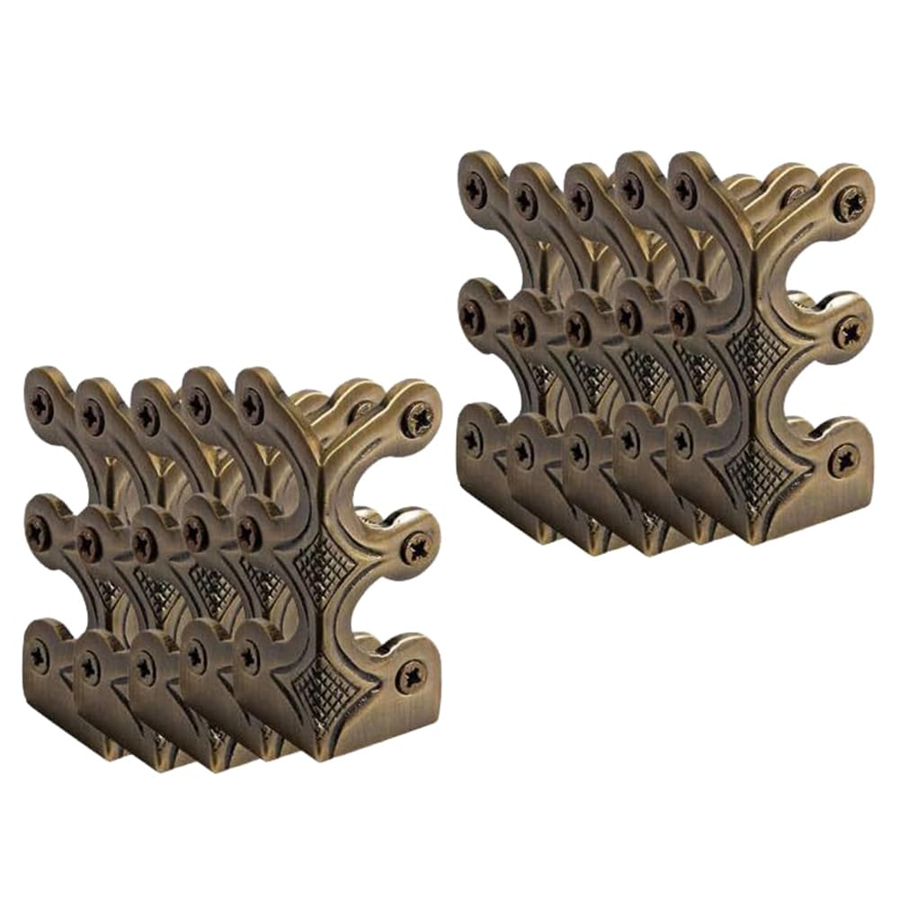 Aurelicxy Bronze 10Pc Skiffers Baseboard Corner Protectors,Solid Brass Skirting Board Protectors,Baseboard Corner Protectors
